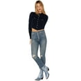 thumbnail image 1 of 7 For All Mankind Womens Luxe Vintage Denim Ultra High Rise Straight Leg Jeans, 1 of 4