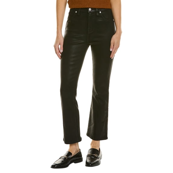 7 For All Mankind womens High-Waist Coated Black Slim Kick Jean, 27, Black