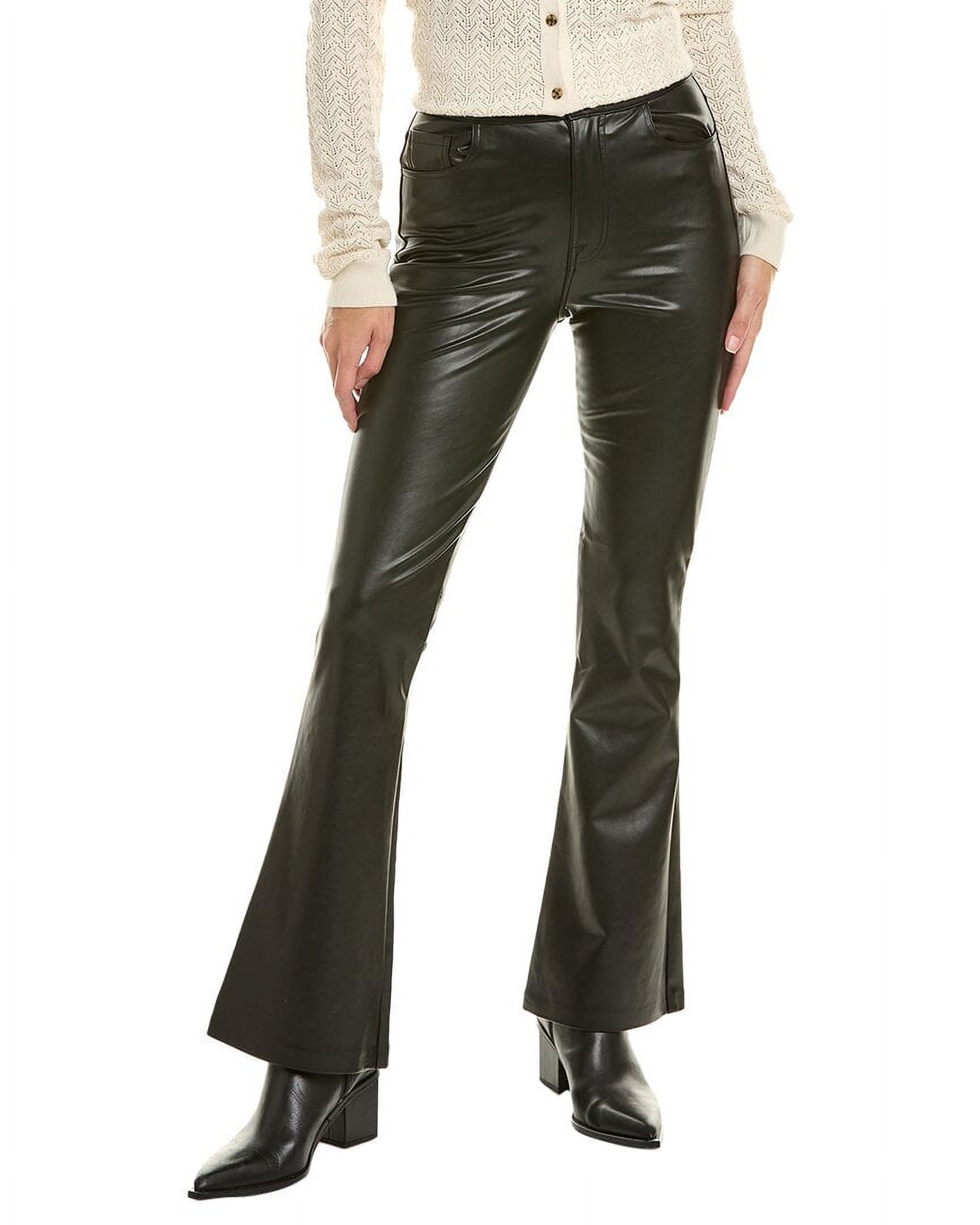 7 For All Mankind Womens Solid Faux Leather Bootcut Pants