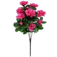 thumbnail image 1 of 7 Forks 21 Head Artificial Azalea Faux Outdoor Flowers Plants, Fake Silk Camellia UV Resistant for Outside Porch Patio Balcony Garden Yard Home, 1 of 8