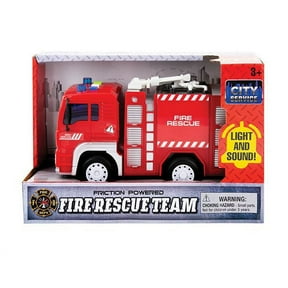 7" Friction Power Fire Truck Firefighter Rescue Engine Light & Sound Kids Toy A