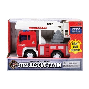 7" Friction Power Fire Truck Firefighter Rescue Engine Light & Sound Kids Toy C