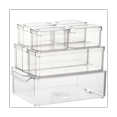 7 Fridge Organisers Stackable Storage Containers with Lids Clear