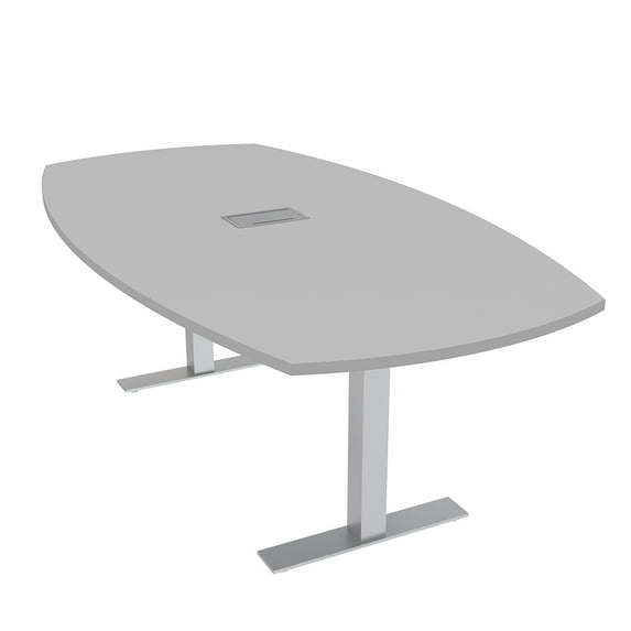 7 Ft Arc Boat Conference Table Metal T-Bases Data And Electrical Unit