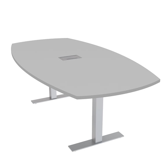 7 Ft Arc Boat Conference Table Metal T-Bases Data And Electrical Unit