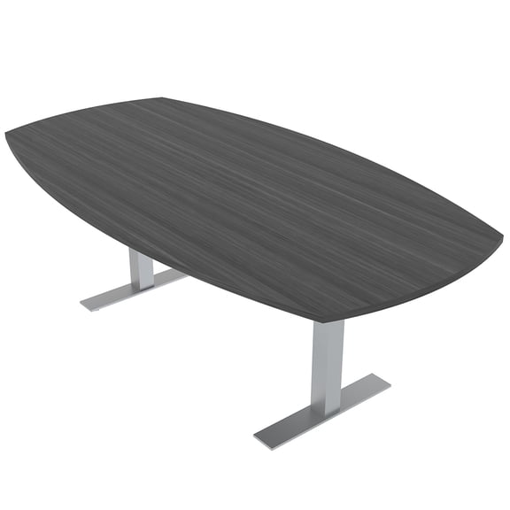 7 Ft Arc Boat Conference Table Metal T-Bases Data And Electrical Unit