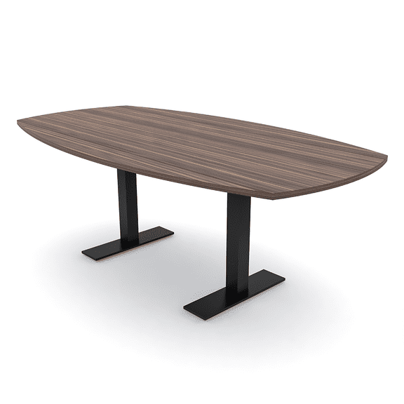 7 Ft Arc Boat Conference Table Metal T-Bases Data And Electrical Unit