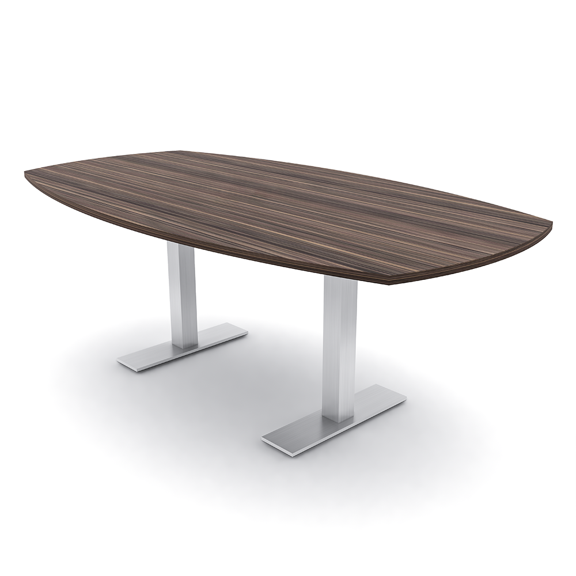 7 Ft Arc Boat Conference Table Metal T-Bases Data And Electrical Unit