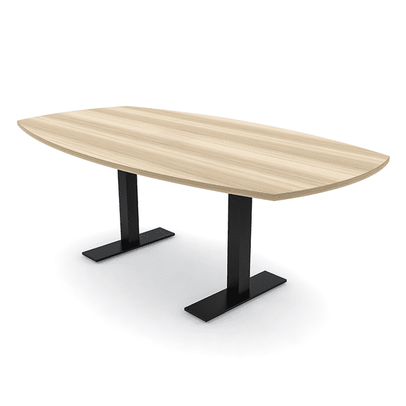 7 Ft Arc Boat Conference Table Metal T-Bases Data And Electrical Unit