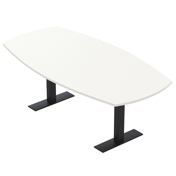 7 Ft Arc Boat Conference Table Metal T-Bases Data And Electrical Unit