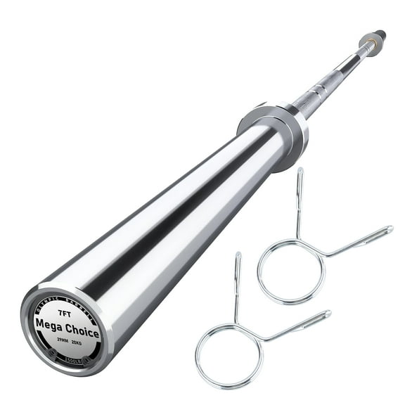 7 Ft Barbell for Weightlifting & Powerlifting, 1500LBS Capacity Straight Bar, Ideal for Squats, Deadlifts, Bench Presses, Rows & Curls, Compatible with 2" Standard Weights, Black & Red