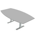 thumbnail image 1 of 7 Ft Boat Shaped Conference Table T-Bases Data And Electric Module, 1 of 5