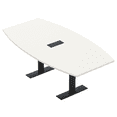 thumbnail image 1 of 7 Ft Boat Shaped Conference Table T-Bases Data And Electric Module, 1 of 7