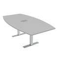thumbnail image 1 of 7 Ft Boat Shaped Conference Table T-Bases Data And Electric Module, 1 of 7