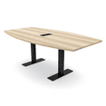 thumbnail image 1 of 7 Ft Boat Shaped Conference Table T-Bases Data And Electric Module, 1 of 7