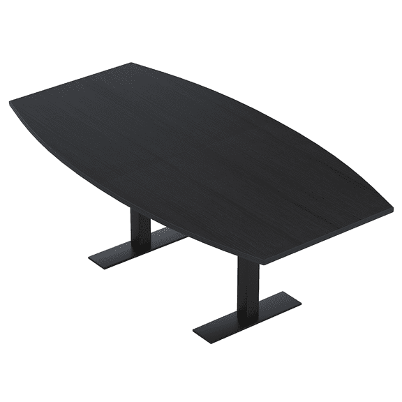 7 Ft Boat Shaped Conference Table T-Bases Data And Electric Module