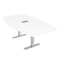 thumbnail image 1 of 7 Ft Boat Shaped Conference Table T-Bases Data And Electric Module, 1 of 7