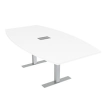 7 Ft Boat Shaped Conference Table T-Bases Data And Electric Module
