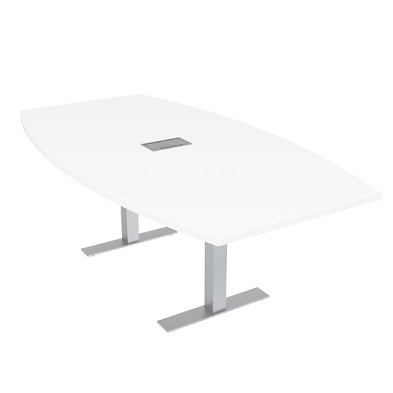 7 Ft Boat Shaped Conference Table T-Bases Data And Electric Module