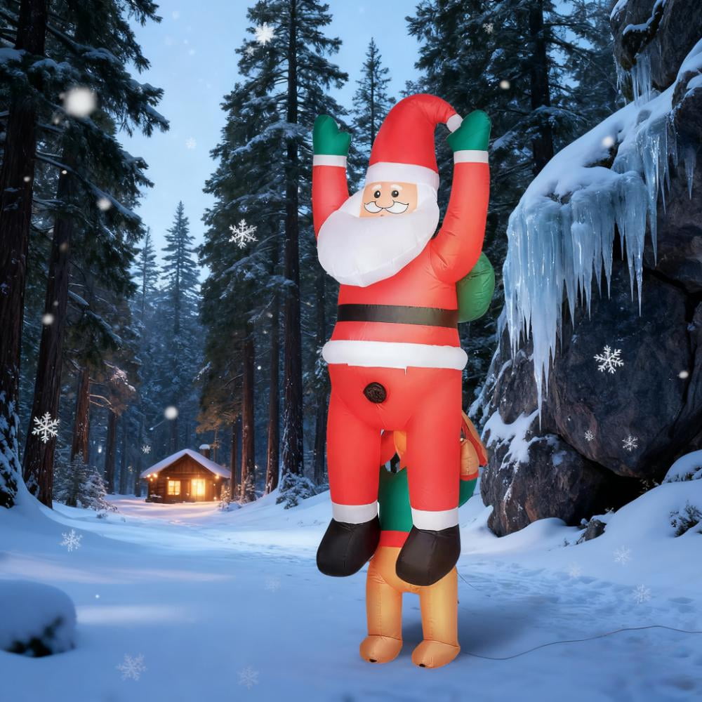 7 Ft Christmas Blow Up Decoration Hanging Christmas Inflatable Santa with Dog