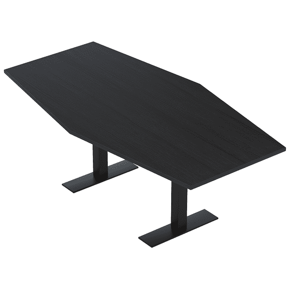 7 Ft Hexagon Conference Table With Metal T-Bases And Electrical Module