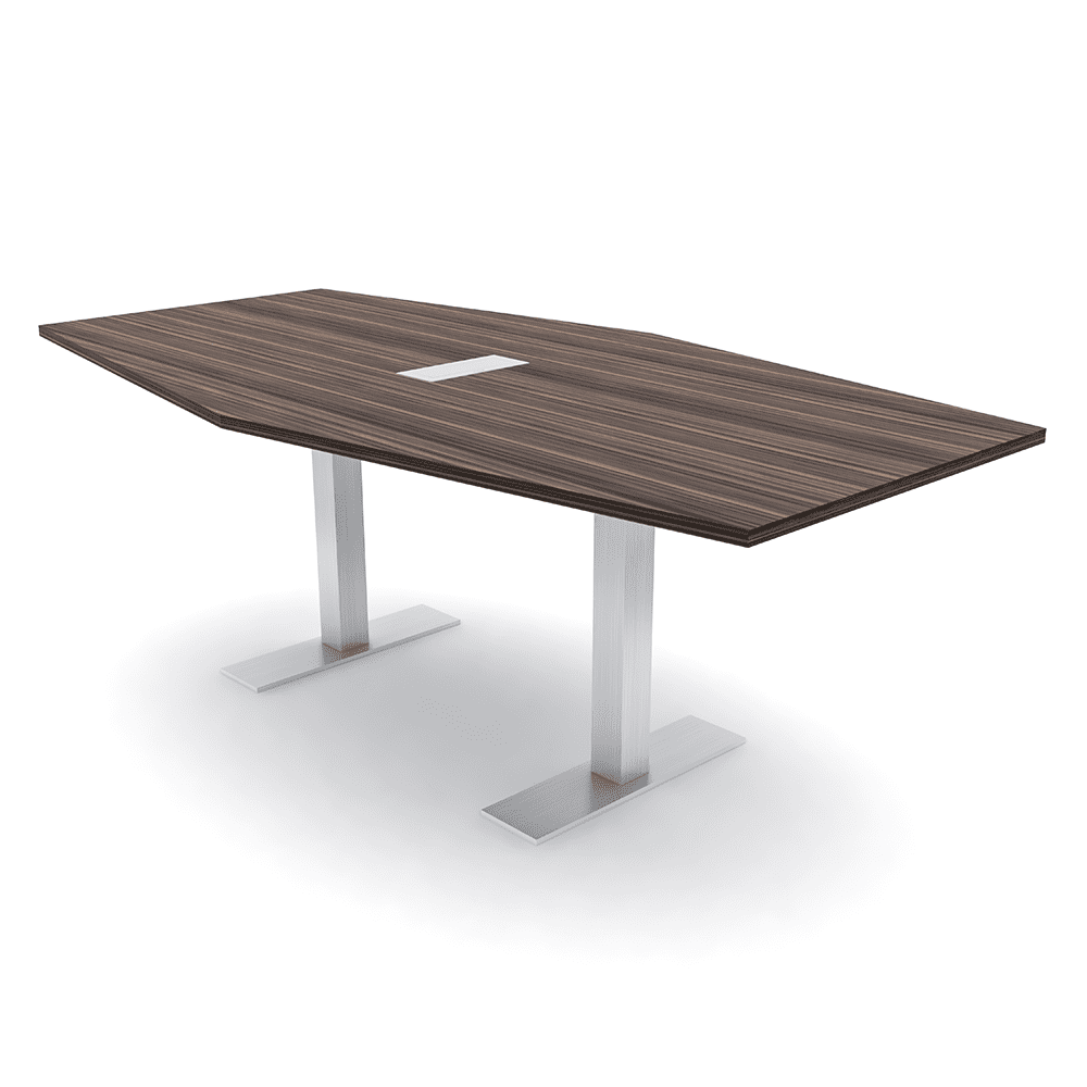 7 Ft Hexagon Conference Table With Metal T-Bases And Electrical Module ...