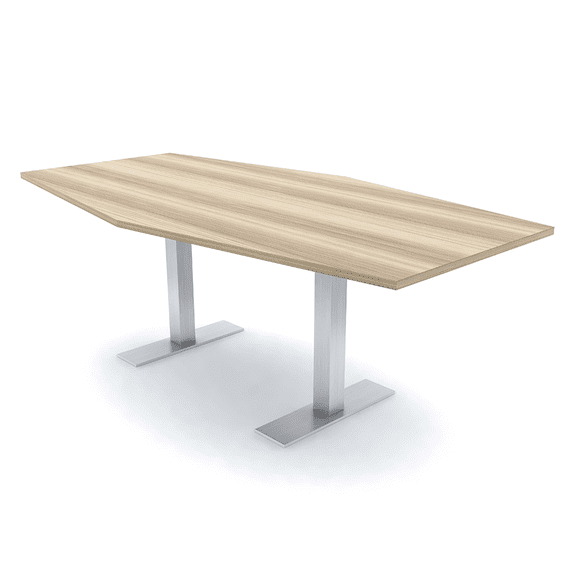 7 Ft Hexagon Conference Table With Metal T-Bases And Electrical Module