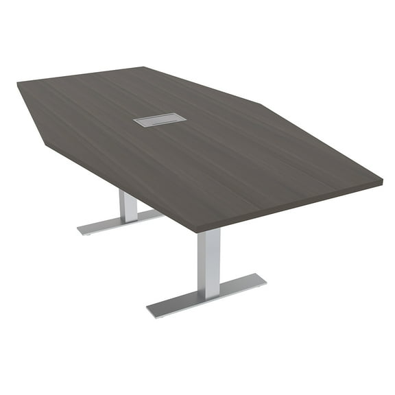 7 Ft Hexagon Conference Table With Metal T-Bases And Electrical Module