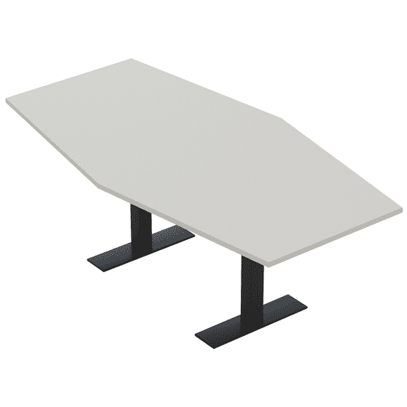 4X6 Hexagon Conference Table Metal T Bases Data And Electric Module