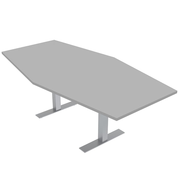 7 Ft Hexagon Conference Table With Metal T-Bases And Electrical Module