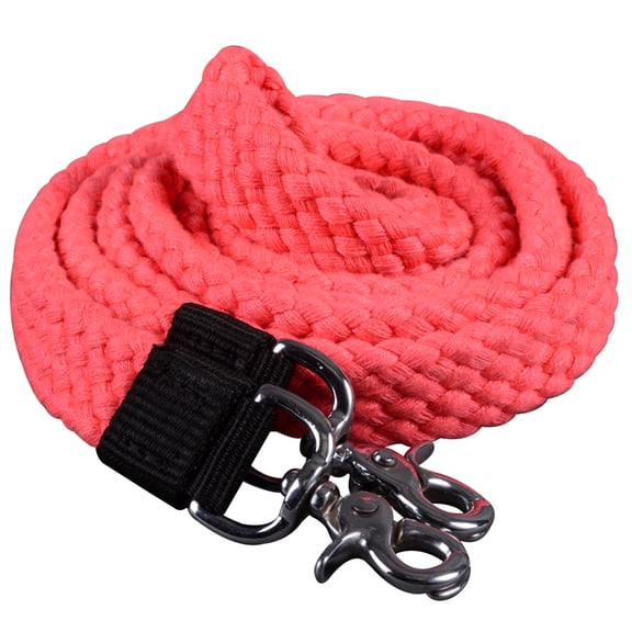 1" X 7Ft Hilason Braided Flat Cotton Roping Rein Trigger Snap Pink