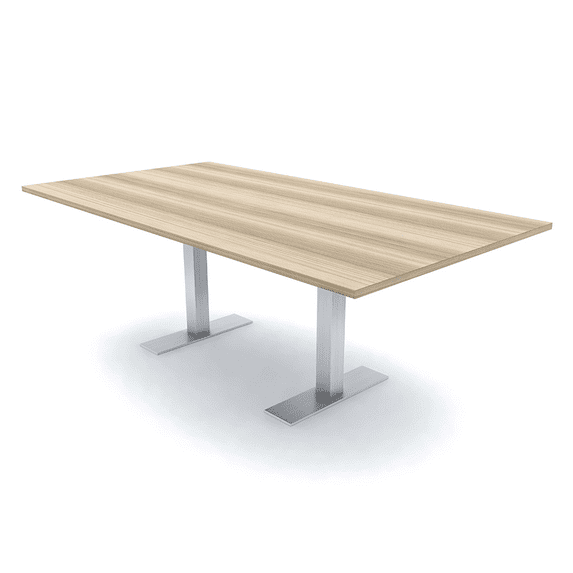 7 Ft Rectangular Conference Table Metal T Bases Power And Data Unit