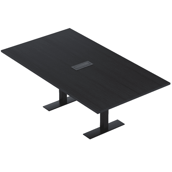 7 Ft Rectangular Conference Table Metal T Bases Power And Data Unit