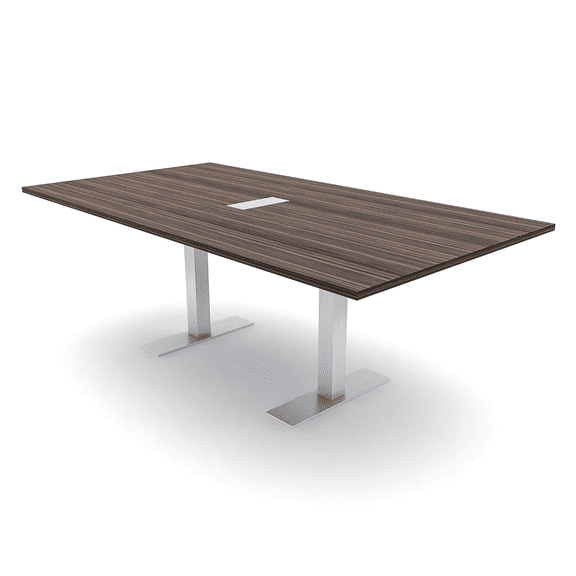 7 Ft Rectangular Conference Table Metal T Bases Power And Data Unit