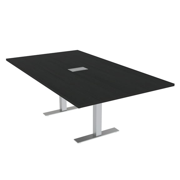7 Ft Rectangular Conference Table Metal T Bases Power And Data Unit
