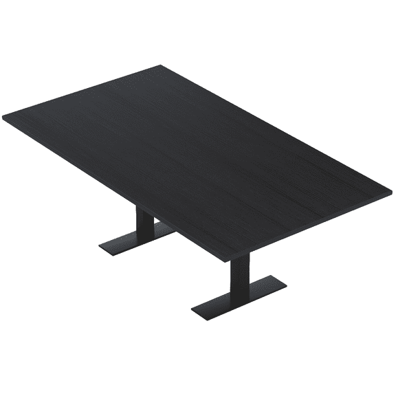 7 Ft Rectangular Conference Table Metal T Bases Power And Data Unit