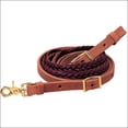 thumbnail image 1 of 7 Ft Weaver Harness Latigo Leather 5-Plait Roper Rein Horse Tack Brass Snap, 1 of 1