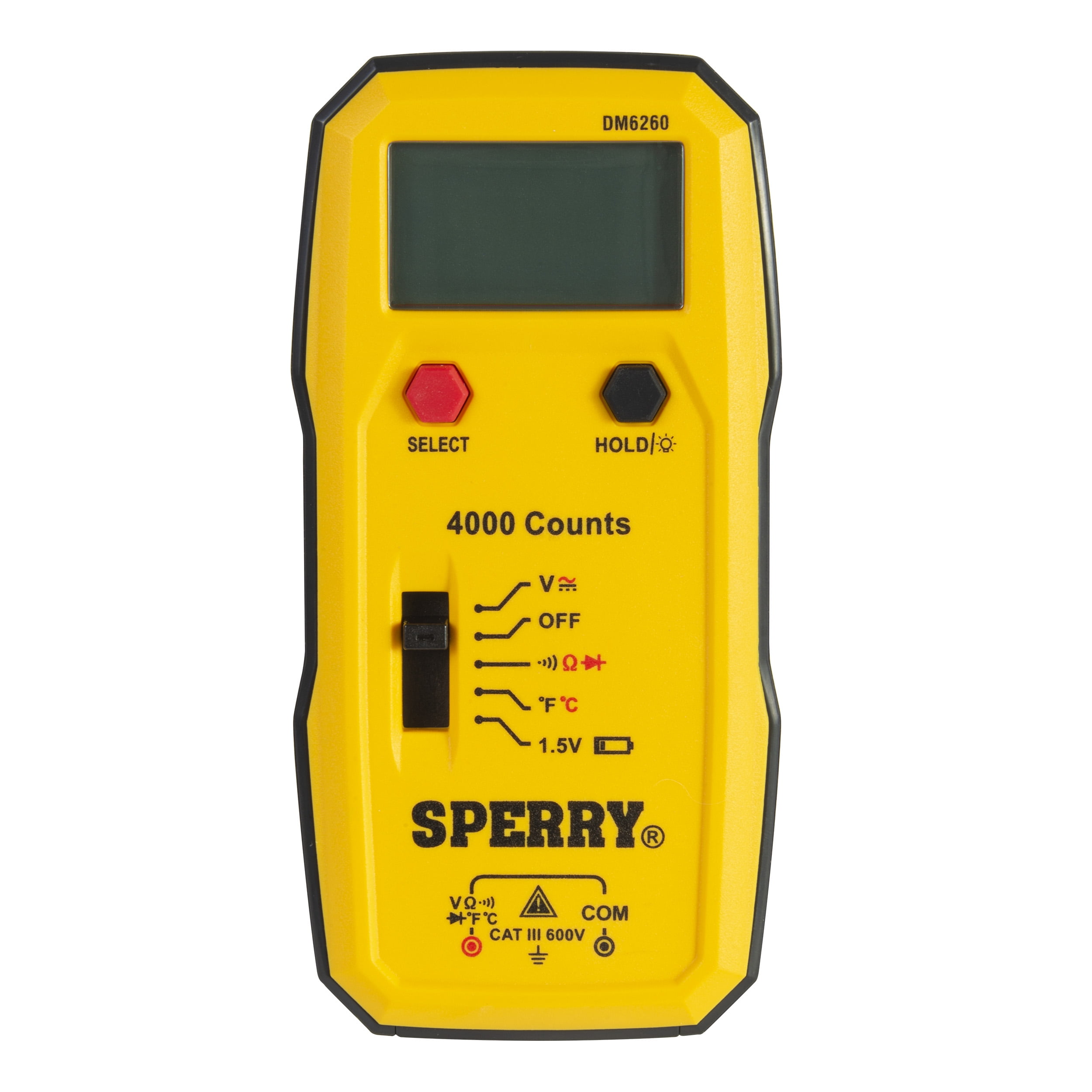 7 Function 19 Range Digital Auto Ranging Multimeter, AC/DC Voltage, Resistance, Continuity, Diode, Battery, Temp Probe