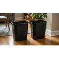 thumbnail image 1 of 7 Gallon / 28 Quart Black Rectangular Plastic Wastebasket - 15" Tall Durable Open Top Trash Can for Office, Home, Kitchen & Bathroom, 1 of 5