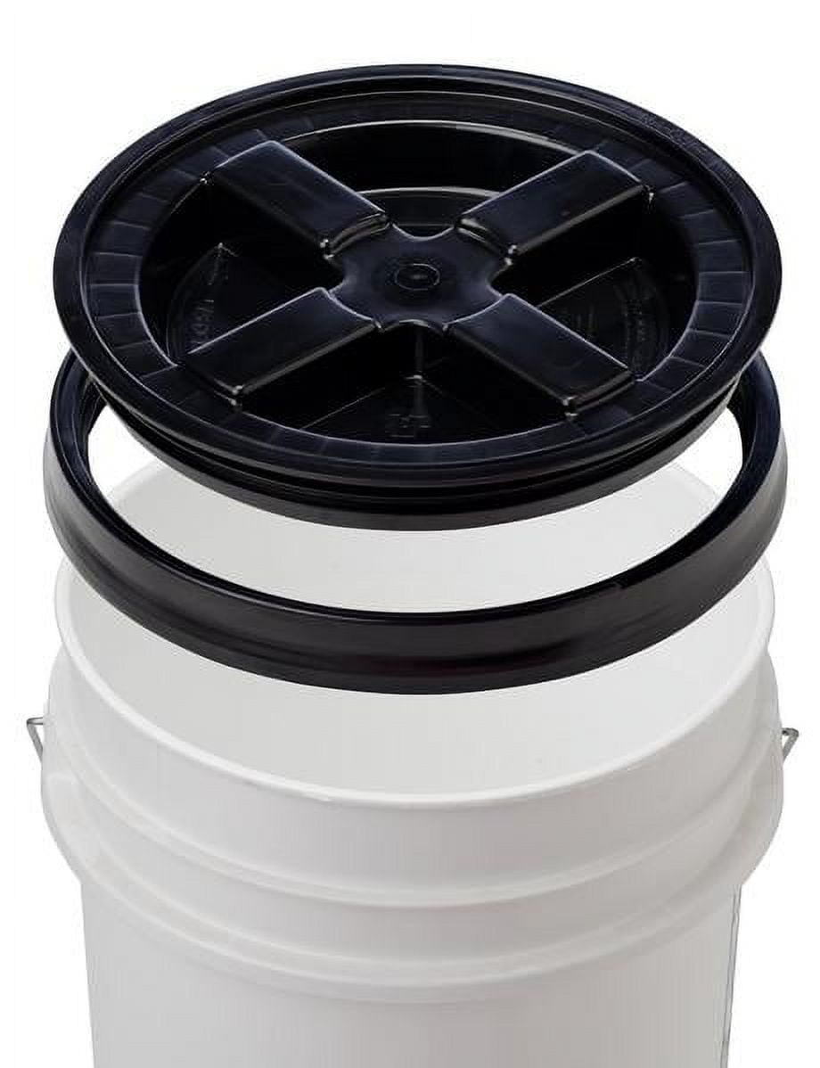 7 Gallon Letica White Bucket with Gamma Seal Lid (black)