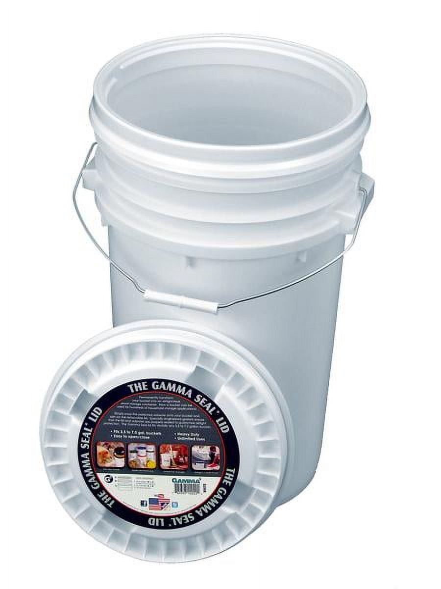 Couvercle Gamma Seal Blanc - Fermeture étanche Pour Seau 3,5 à 7 Gallons - Stockage Alimentaire