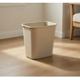 thumbnail image 1 of 7 Gallon Rectangular Plastic Wastebasket - Beige, 28 Quart Space-Saving Open Top Trash Can for Home, Office, Kitchen, Bathroom, 1 of 5