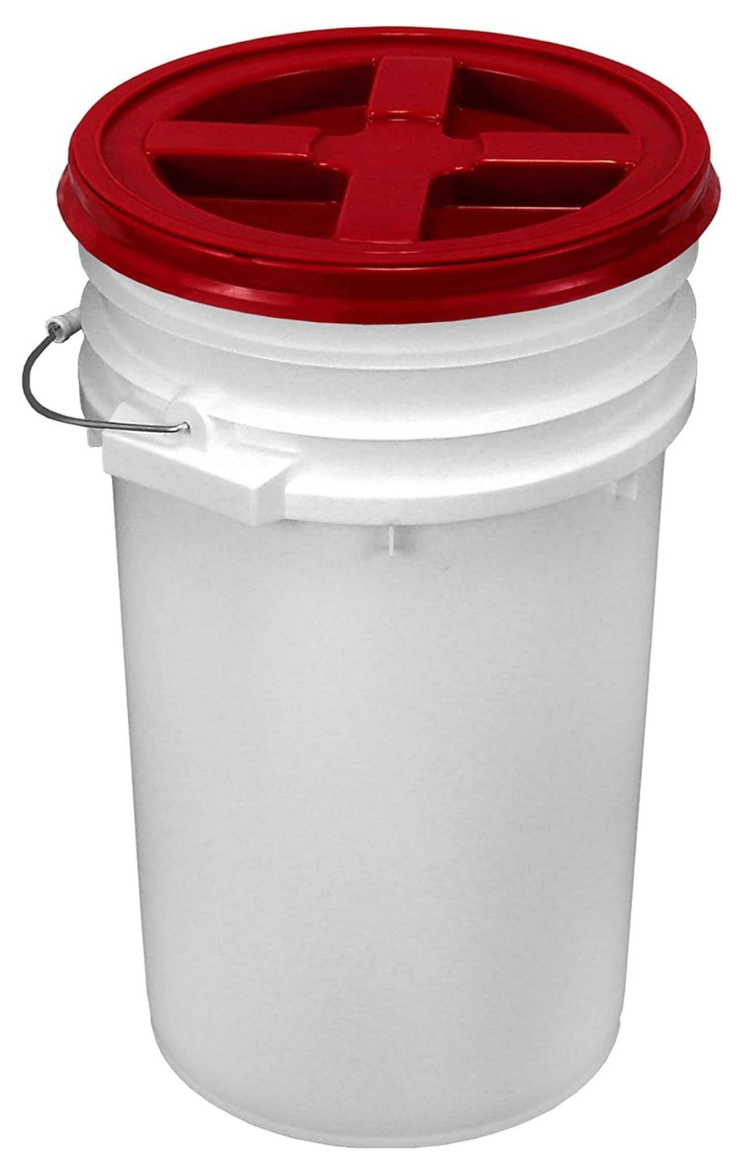 7 Gallon White Bucket with Gamma Seal Lid (Red)