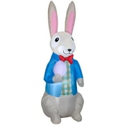 7' Gemmy Airblown Inflatable Dapper Easter Bunny w/ Easter Egg Yard Decoration 440803
