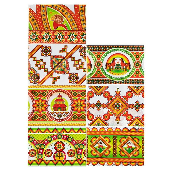 7 Folk Animal Ukrainian Easter Egg Decorating Wraps Heat Shrink Sleeves