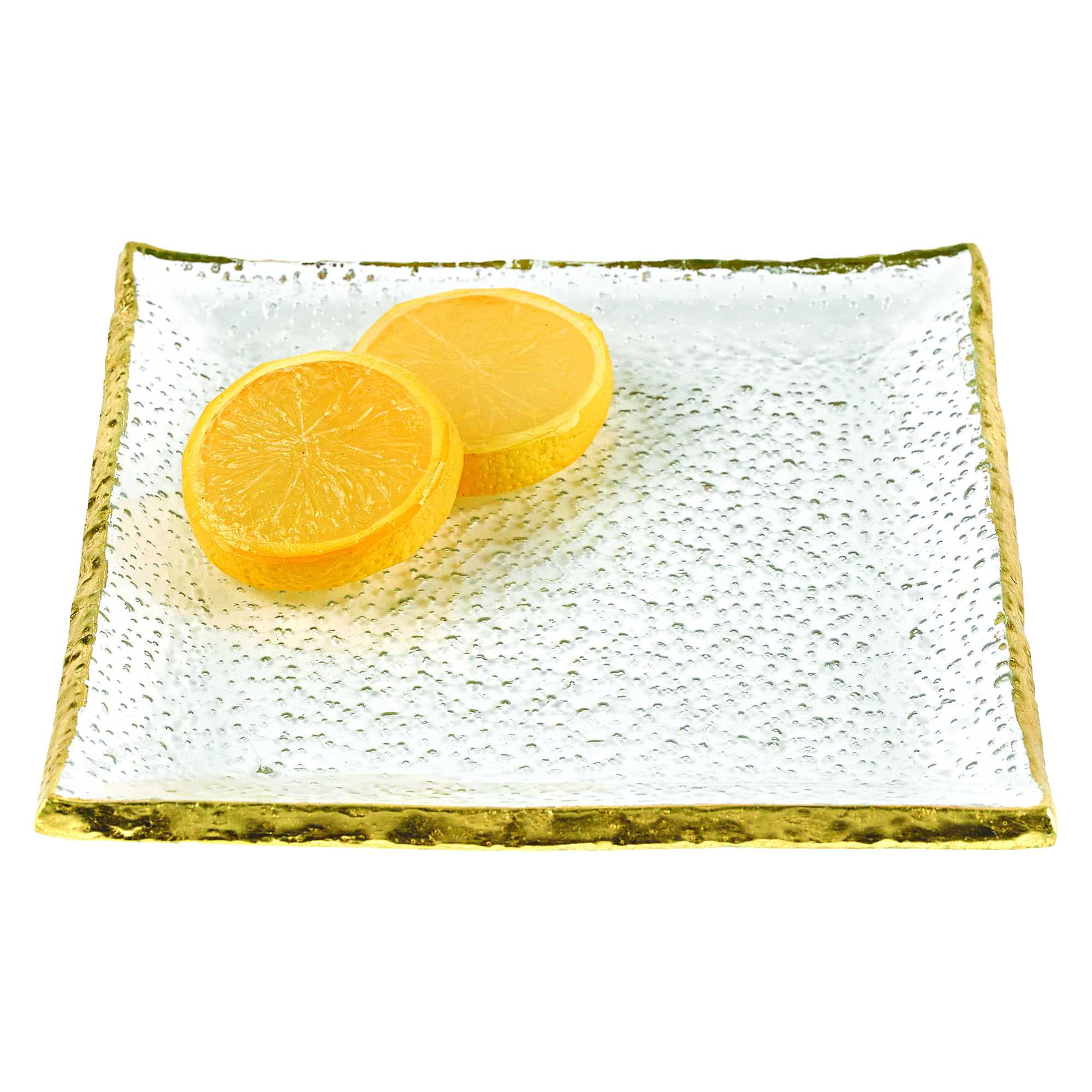 7 Glass Set Of 4 Square Edge Gold Plates 7 Glass Set Of 4 Square Edge Gold Plates