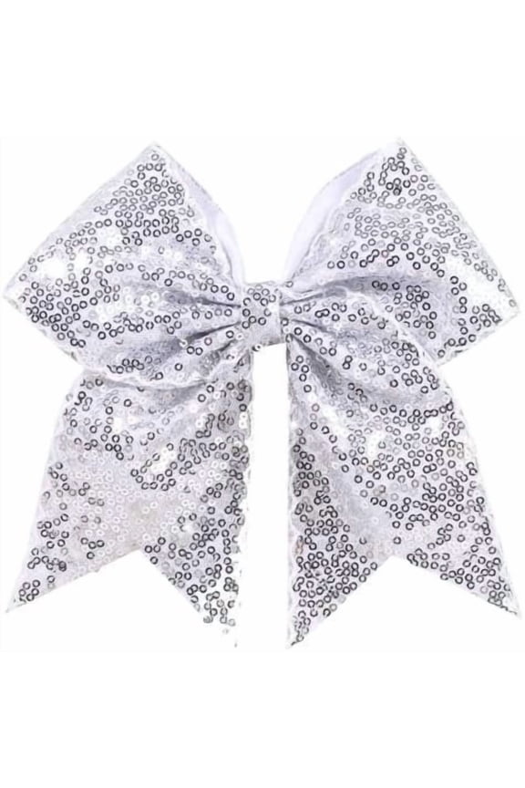7" Glitter Large Hair Bow Clips for Girls Cheerleader Sequin Hair Bows for Cheerleading Teens Girls Softball Cheerleader Outfit