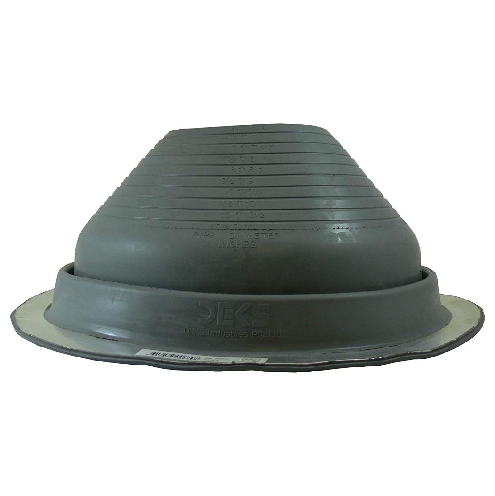 Round Pipe Base #7 Gray EPDM Metal Roof Pipe Flashing, Round Base, Pipe OD 6