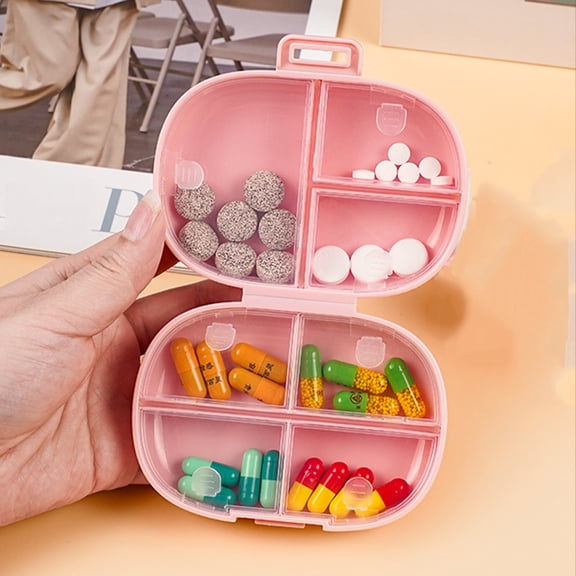 7-Grid Mini Medicine Organizer Box, Travel Pill Container, Moistureproof, Portable Airtight Organizer for Pills, Vitamins, Travel Essentials, Compact Storage Solution