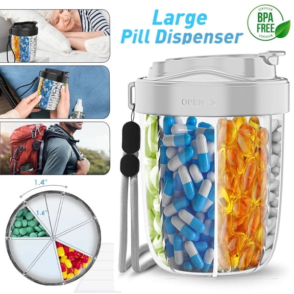 7 Grids Large Capacity Pill Container Storage Tablet Vitamins Medicine Fish Oils Portable Travel Holder Medication Dispenser Box